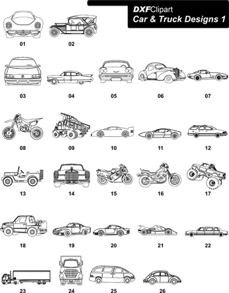 DXF Car & Truck Designs 1