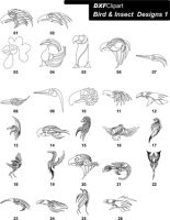 DXF Bird & Insect Designs 1