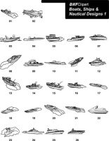 DXF Boats, Ships & Nautical Designs 1