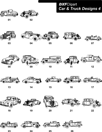 DXF Car & Truck Designs 4