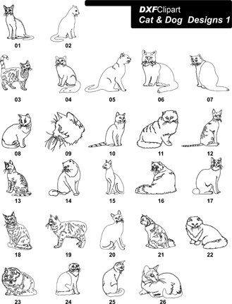 DXF Cat & Dog Designs 1