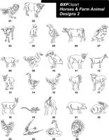 DXF Horses & Farm Animal Designs 2