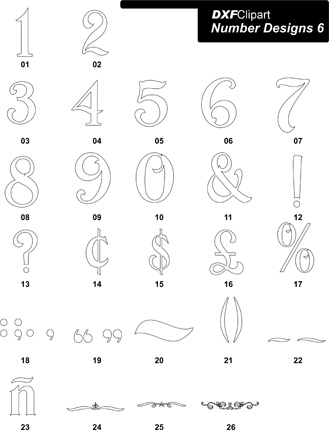 DXF Number Designs 6