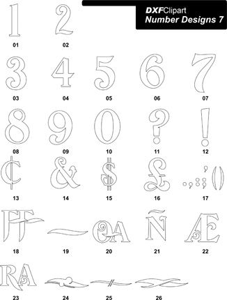 DXF Number Designs 7