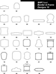 DXF Border & Frame Designs-10 - DXF Clip Art