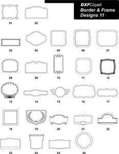 DXF Border & Frame Designs-11 - DXF Clip Art