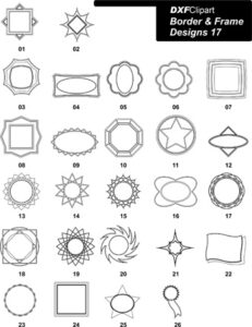 DXF Border & Frame Designs-17 - DXF Clip Art