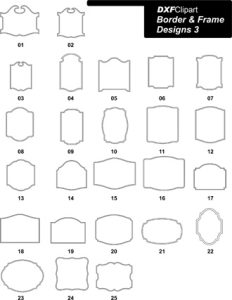 DXF Border & Frame Designs 3 - DXF Clip Art