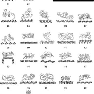 DXF Border Pieces & Ornament Designs-21
