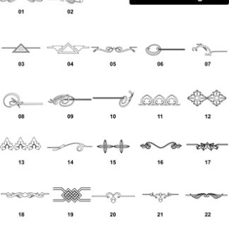 DXF Border Pieces & Ornament Designs-22