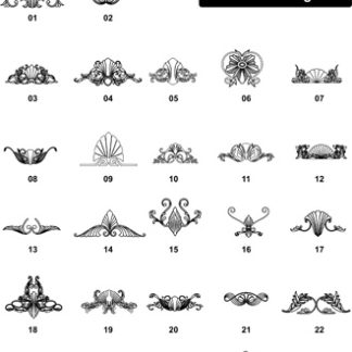 DXF Border Pieces & Ornament Designs-26
