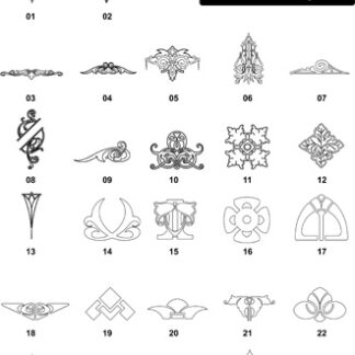 DXF Border Pieces & Ornament Designs-28