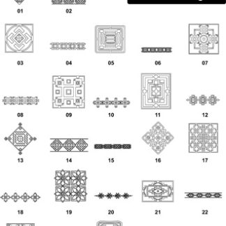 DXF Border Pieces & Ornament Designs 4