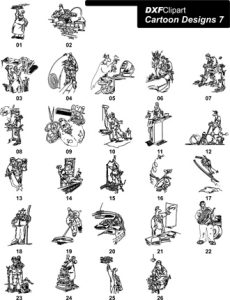 DXF Cartoon Designs 7 - DXF Clip Art
