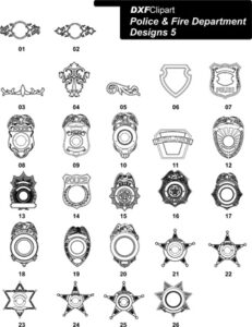 DXF Police & Fire Department Designs 5 - DXF Clip Art