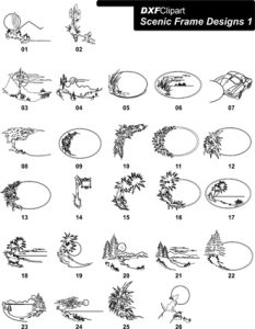 DXF Scenic Frames Design 1 - DXF Clip Art