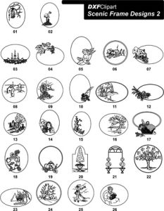 DXF Scenic Frames Design 2 - DXF Clip Art