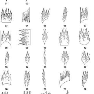 DXF Skulls & Flame Designs 2