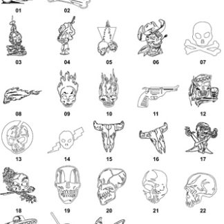 DXF Skulls & Flame Designs 4